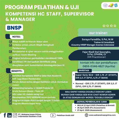 Harga Pelatihan dan Sertifikasi HR BNSP - balustradellc