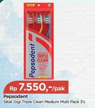 Harga Pepsodent Sikat Gigi Brilian 3 pcs di Alfamart - raincitystudios.com