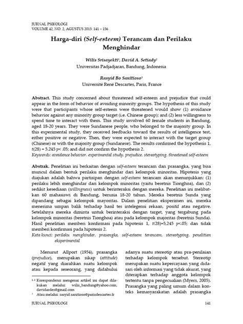 Harga-diri (Self-esteem) Terancam dan Perilaku Menghindar - balustradellc