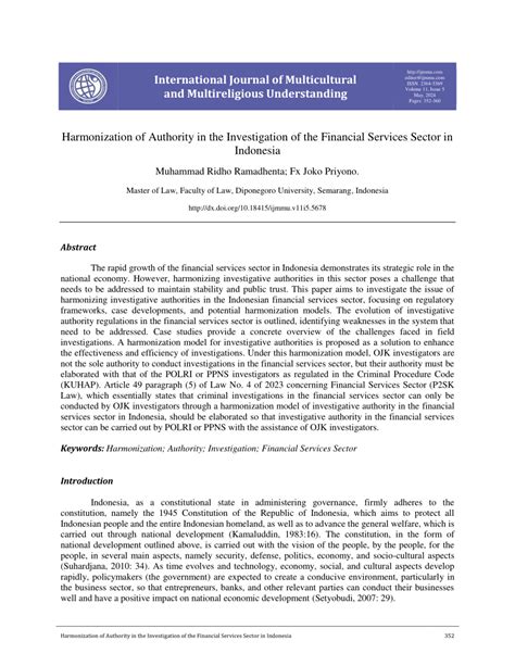 Harmonization of Authority in the Investigation of the Financial ... - balustradellc