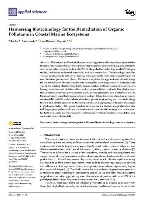 Harnessing Biotechnology for the Remediation of Organic Pollutants in ... - raincitystudios.com