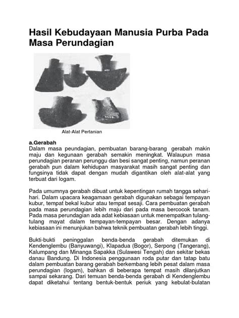 Hasil Kebudayaan Masa Perundagian | PDF | Sains - balustradellc