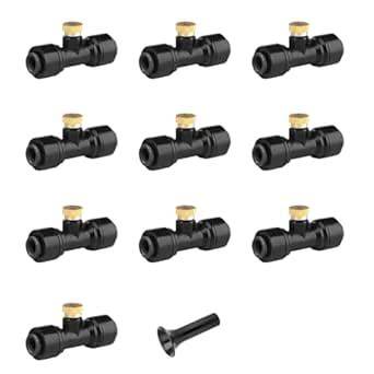 HASTHIP® 10Pcs Plants Drip Irrigation Kit, Adjustable Brass Nozzle T ... - raincitystudios.com