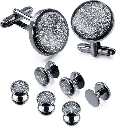 HAWSON Cufflinks and Studs Set Crystal for Men