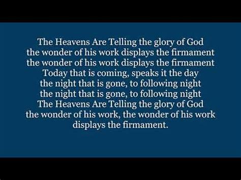 HAYDEN - THE HEAVENS ARE TELLING LYRICS