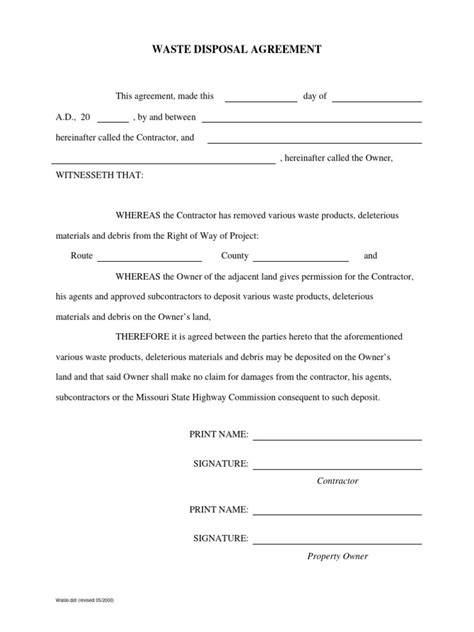 Hazardous Waste Disposal Agreement Sample Contracts | Law Insider - raincitystudios.com