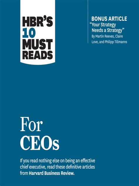 HBR s 10 Must Reads for CEOs