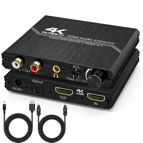 HDMI Audio Extractor 4K HDMI SPDIF Converter 5.1 HDMI to HDMI to RCA ... - balustradellc