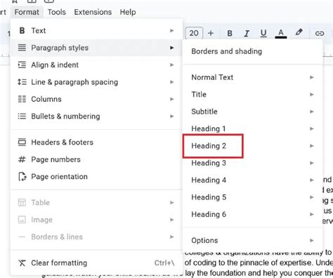 Headings, Subheadings, and Table of Contents (Google Docs) - balustradellc