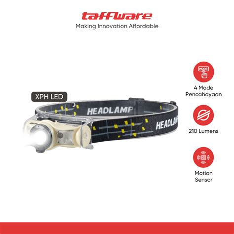 Headlamp Flashlight Senter LED Kepala Rechargeable Sensor, Lampu Kepala ... - balustradellc