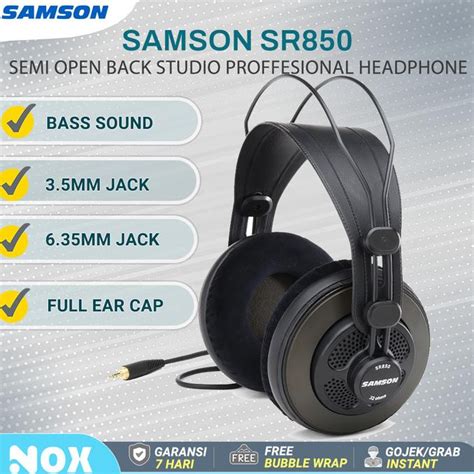 Headphone Samson Sr850 Professional Studio Rekaman Bass - balustradellc
