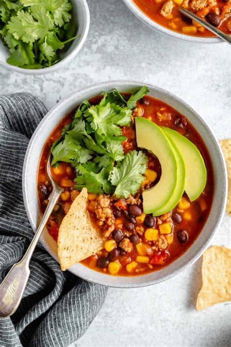 Healthy Taco Soup {Easy to Make} - Kim's Cravings - raincitystudios.com