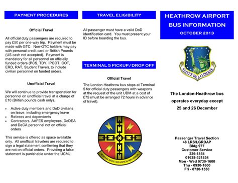 HEATHROW AIRPORT BUS INFORMATION - 48th Force …