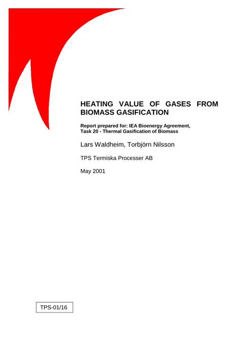 HEATING VALUE OF GASES FROM BIOMASS GASIFICATION