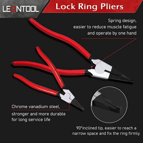 Heavy Duty Lock Ring Pliers Set 2 Piece Flat Snap Ring... - balustradellc
