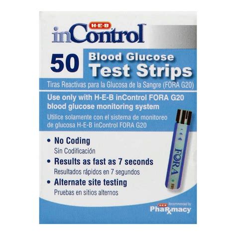 HEB InControl Blood Glucose FORA G20 Test Strips Shop Test strips