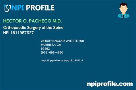 HECTOR O. PACHECO M.D., NPI 1811957327 - Orthopaedic …