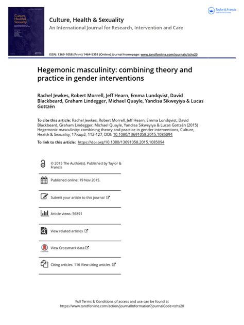 Hegemonic masculinity: combining theory and practice in gender ... - balustradellc