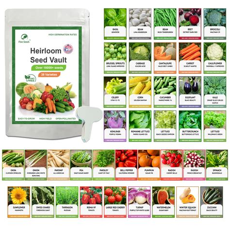 Heirloom Vegetable Seeds Survival Garden Kit - Over 18,000 Seeds, … - balustradellc