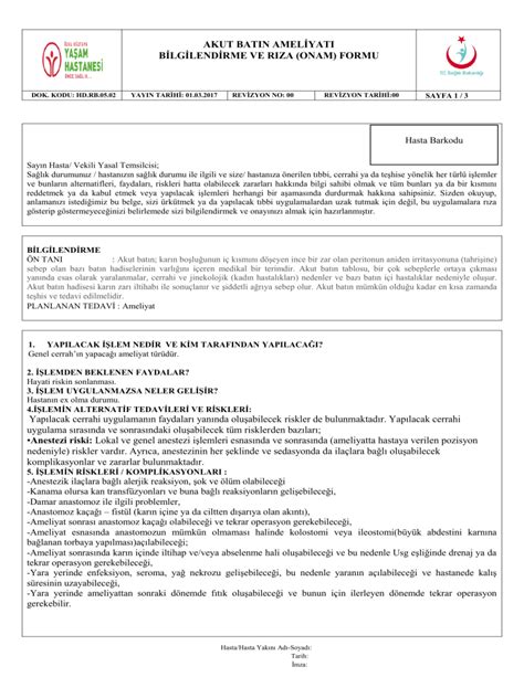 HEMOROĠD AMELĠYATI BĠLGĠLENDĠRME VE RIZA(ONAM).