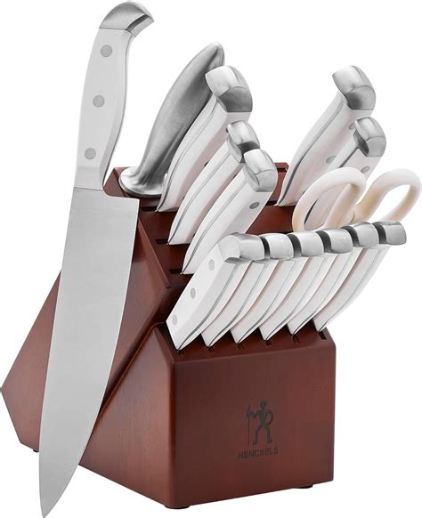 HENCKELS Statement 15Piece White-Handled Knife Block Set with ... - Amazon