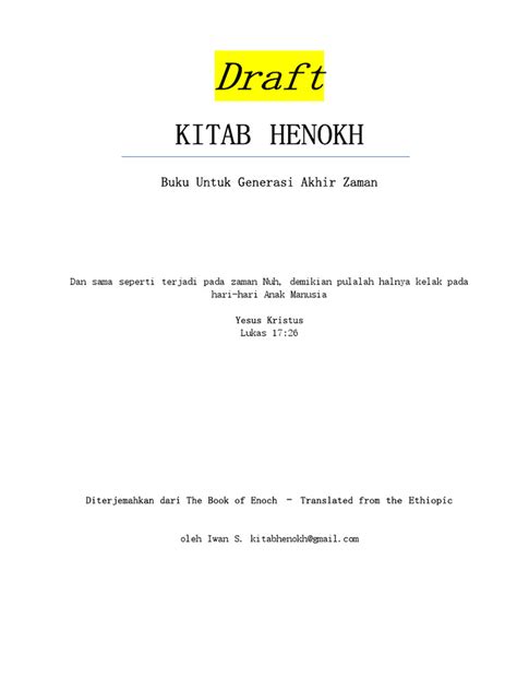 Henokh - SarapanPagi Biblika Ministry - balustradellc