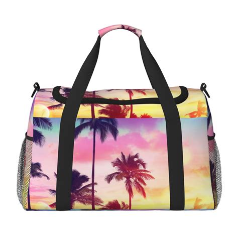 Herdesigns Ocean Beach Tropical Palm Tree Foldable Travel Duffel Bag ... - balustradellc