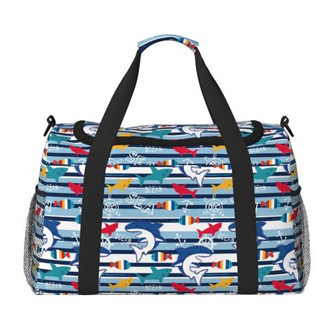 Herdesigns Shark Fish Foldable Travel Duffel Bag for Women Men, Gym ... - balustradellc