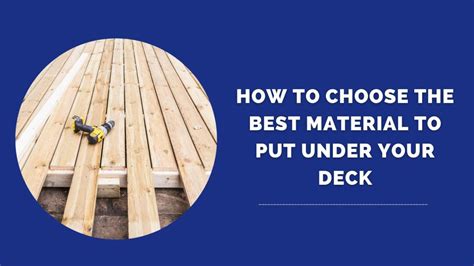 Here Are The Best Materials To Put Under Your … - balustradellc
