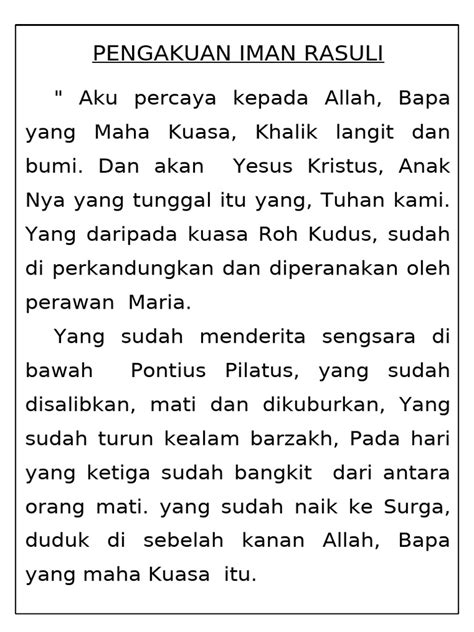 Hiasan Diding Pengakuan Iman Rasuli - balustradellc