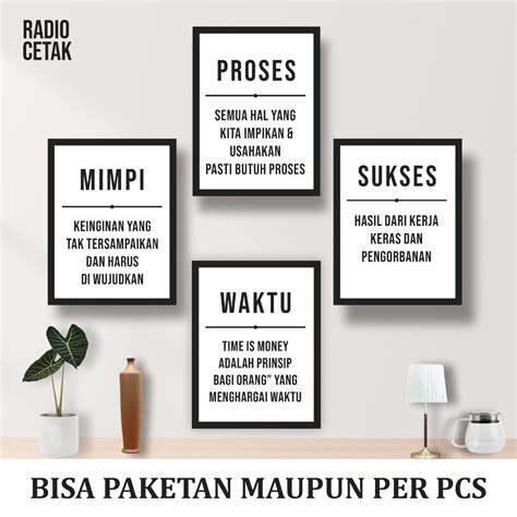 Hiasan Dinding Motivasi MIMPI , PROSES , WAKTU & SUKSES V.1 - muktibox.com