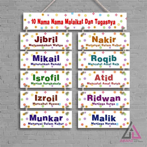 Hiasan Dinding Nama Nama Malaikat - balustradellc