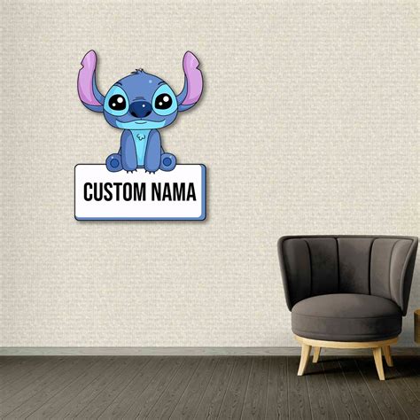 Hiasan Dinding Pola Unik Stitch Custom Nama rajadekorofficial - balustradellc