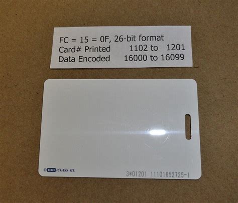 HID iClass Cards (Format H10301)