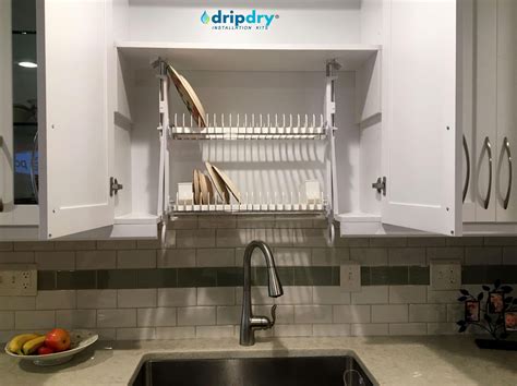 Hidden Dish Drying Rack Cabinets - balustradellc