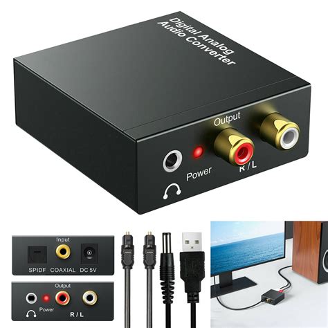 HIFI DAC Digital to Analog Audio Converter RCA 3.5mm Adapter with ... - balustradellc