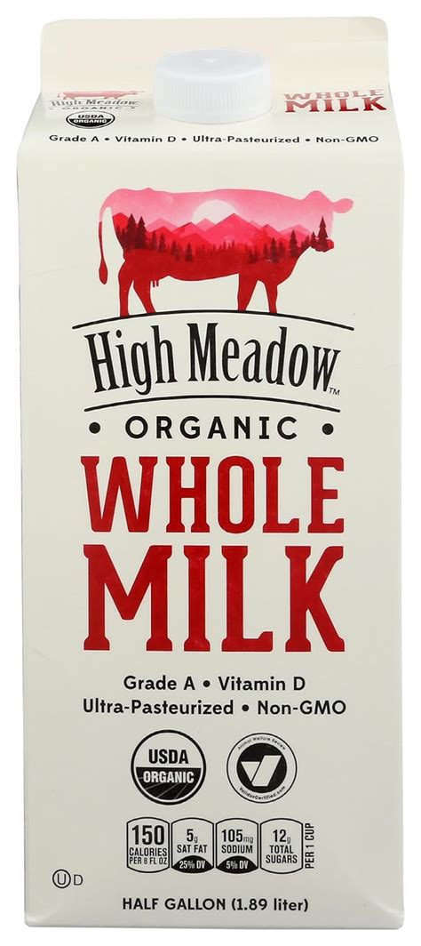 HIGH MEADOW FARM Organic Whole Milk, 0.5 GL