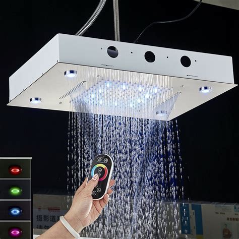 High Pressure Ceiling Mounted LED Rain Shower Head - balustradellc