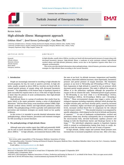 High-altitude illness: Management approach - ScienceDirect - balustradellc
