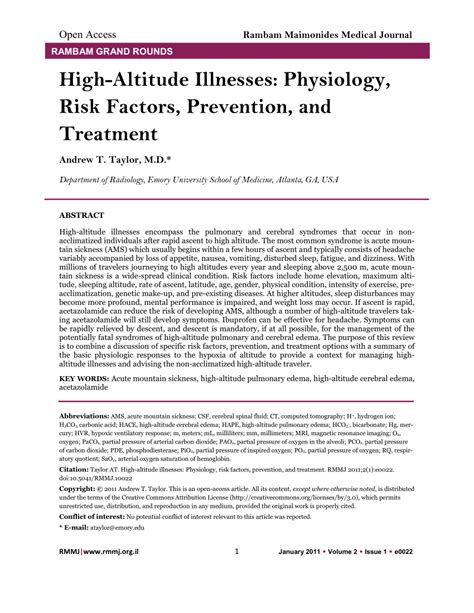 High-altitude illness: Physiology, risk factors, and general ... - UpToDate - balustradellc