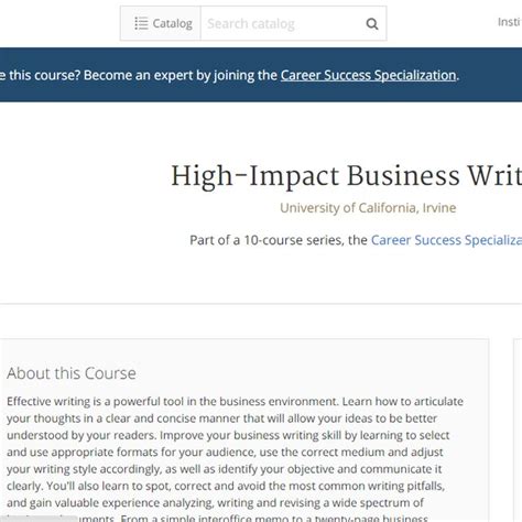 High-Impact Business Writing - Coursera - balustradellc