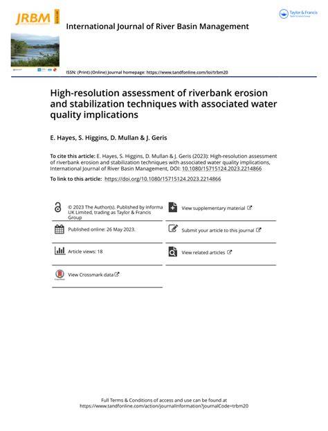 High-resolution assessment of riverbank erosion and stabilization ... - raincitystudios.com