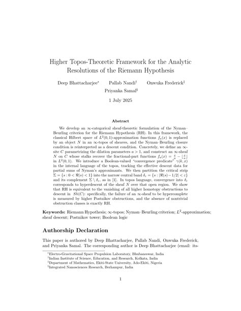 Higher Topos-Theoretic Closure of the Riemann Hypothesis - wintechmobiles.com