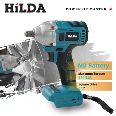 HILDA Electric Impact Wrench Cordless Brushless Rechargeable - balustradellc