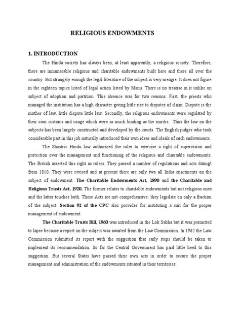Hindu Religious Endowments Overview | PDF | Trust … - balustradellc