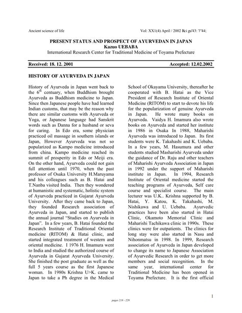 History, Present and Prospect of Ayurveda | History, Present and ... - wintechmobiles.com