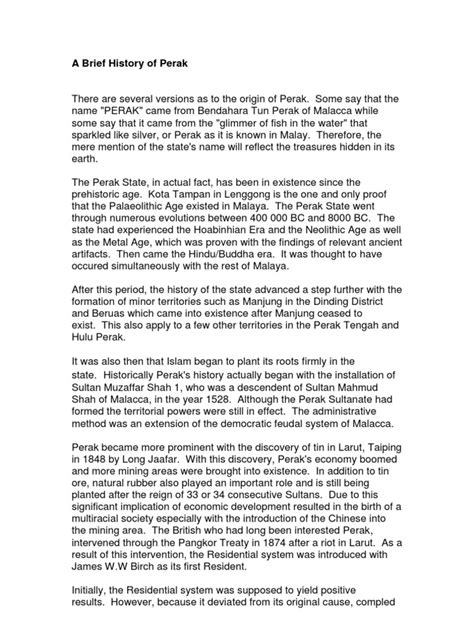 History of Perak: From Prehistory to Independence - wintechmobiles.com