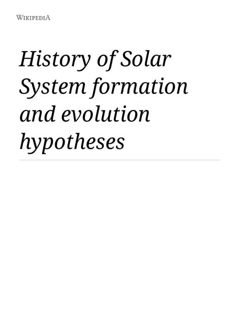 History of Solar System formation and evolution hypotheses - wintechmobiles.com