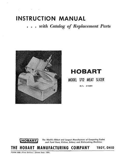 HOBART 1712 MANUAL Pdf Download ManualsLib