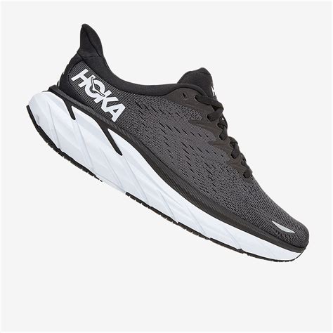 HOKA Clifton 8 Womens Black/Black Hype DC